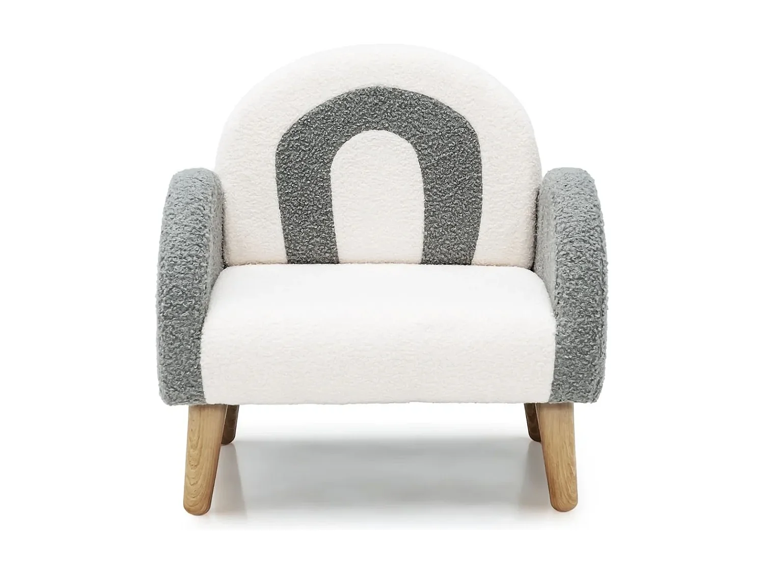 Gepolsterter Kindersofa mit Massivholzbeinen Kindersessel Grau