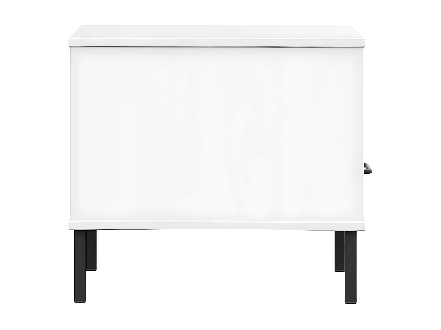 Table de chevet avec pieds en métal Blanc Bois pin massif OSLO