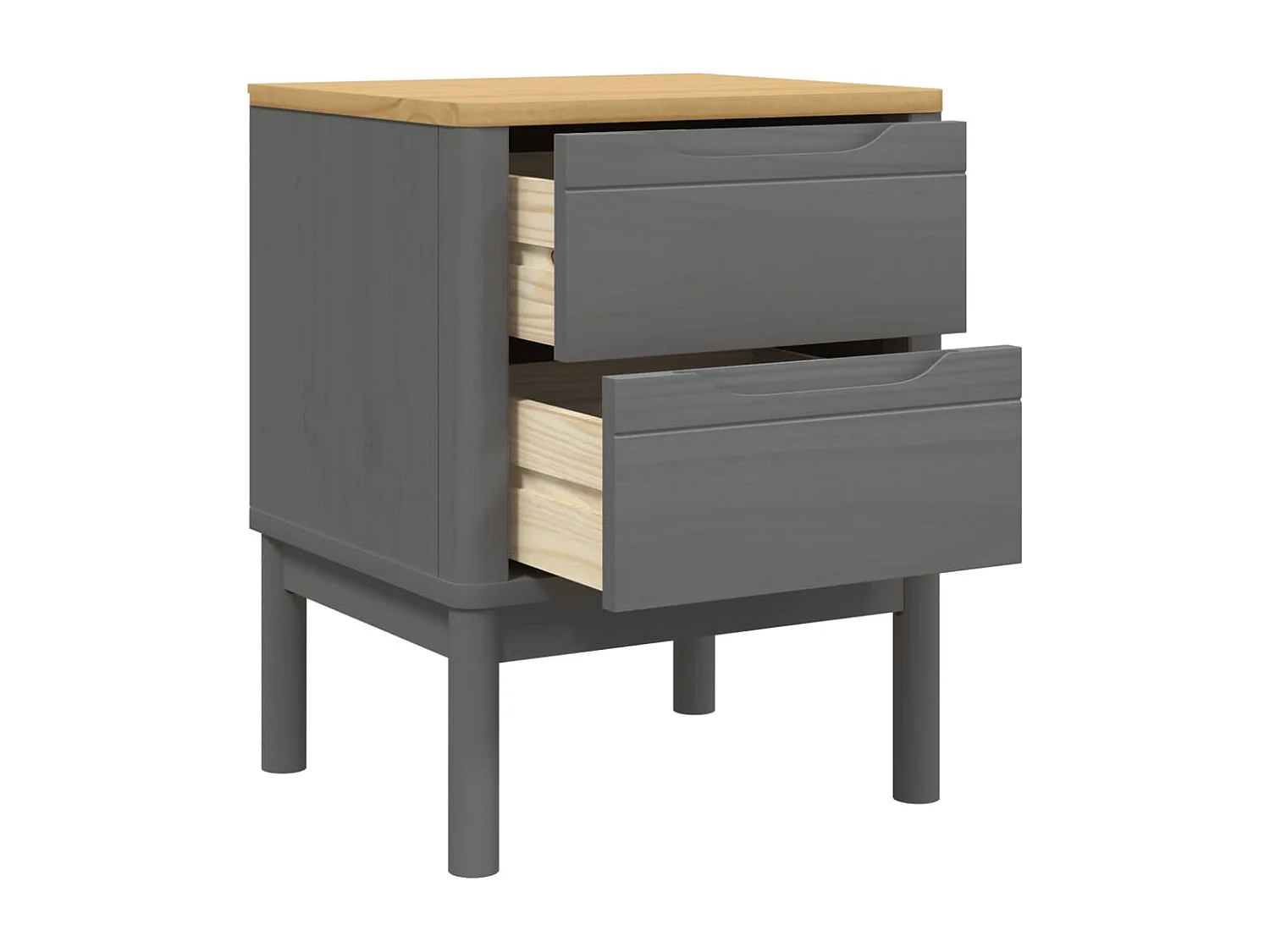 Table de chevet FLORO gris 45x39x57 bois de pin massif