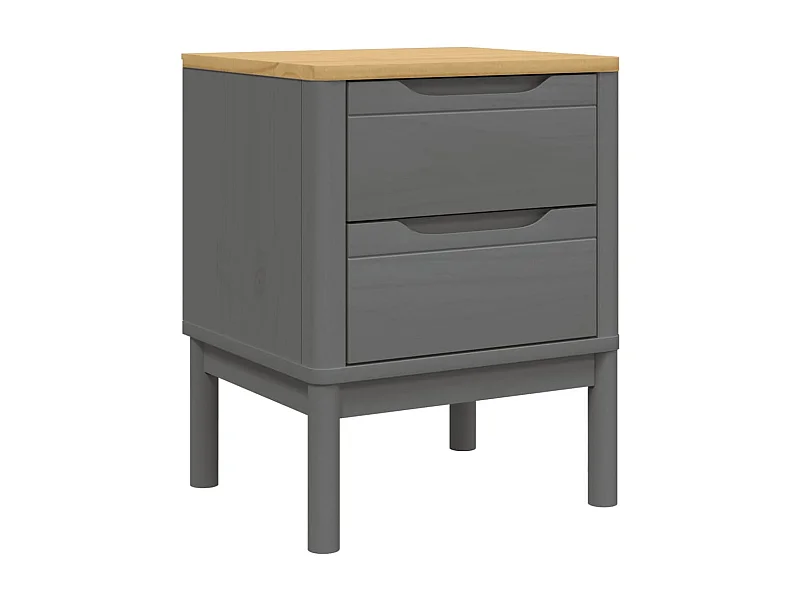 Table de chevet FLORO gris 45x39x57 bois de pin massif