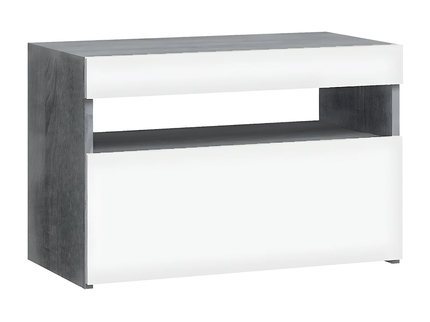 Table de chevet avec lumières LED Sonoma gris 60x35x40