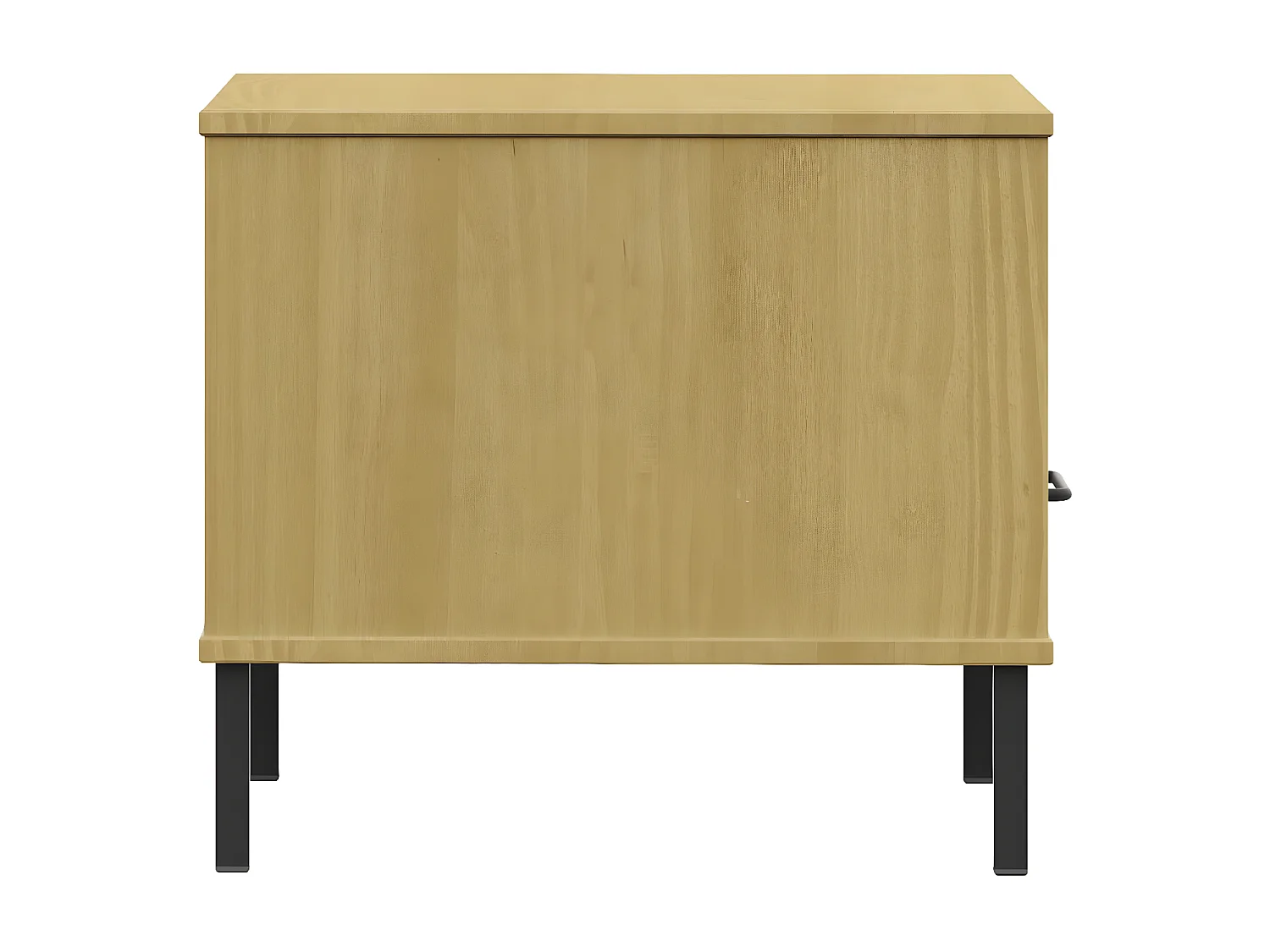 Table de chevet avec pieds en métal Marron Bois pin massif OSLO