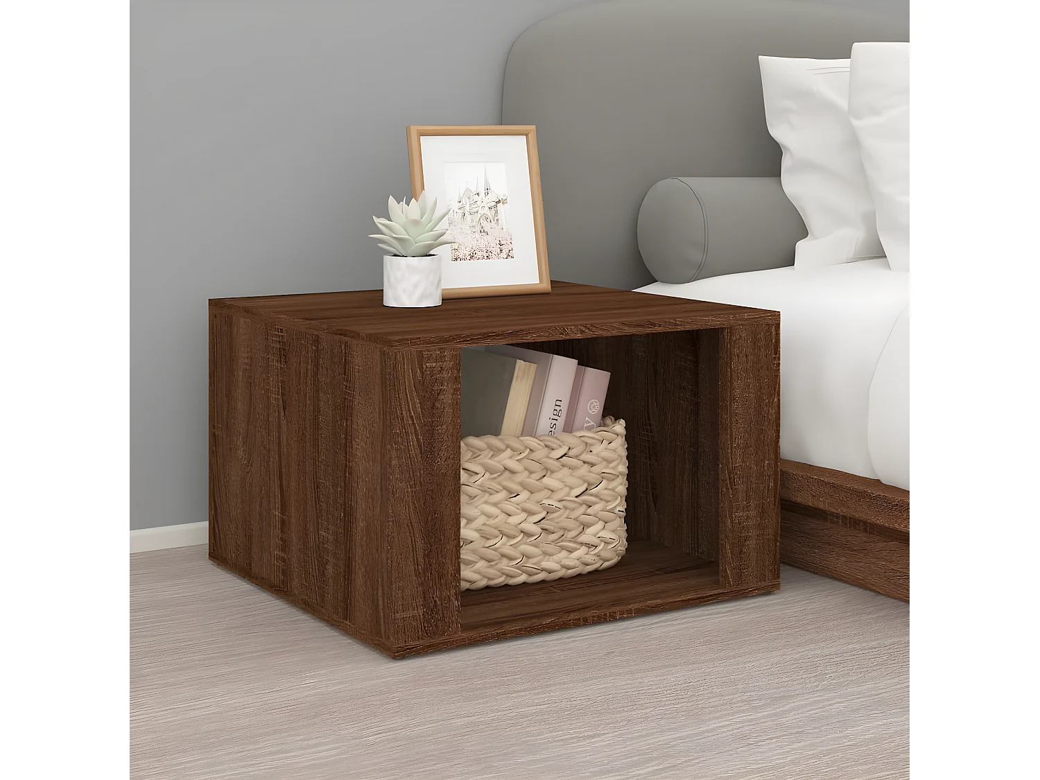 Table de chevet Chêne marron 57x55x36 Bois d'ingénierie