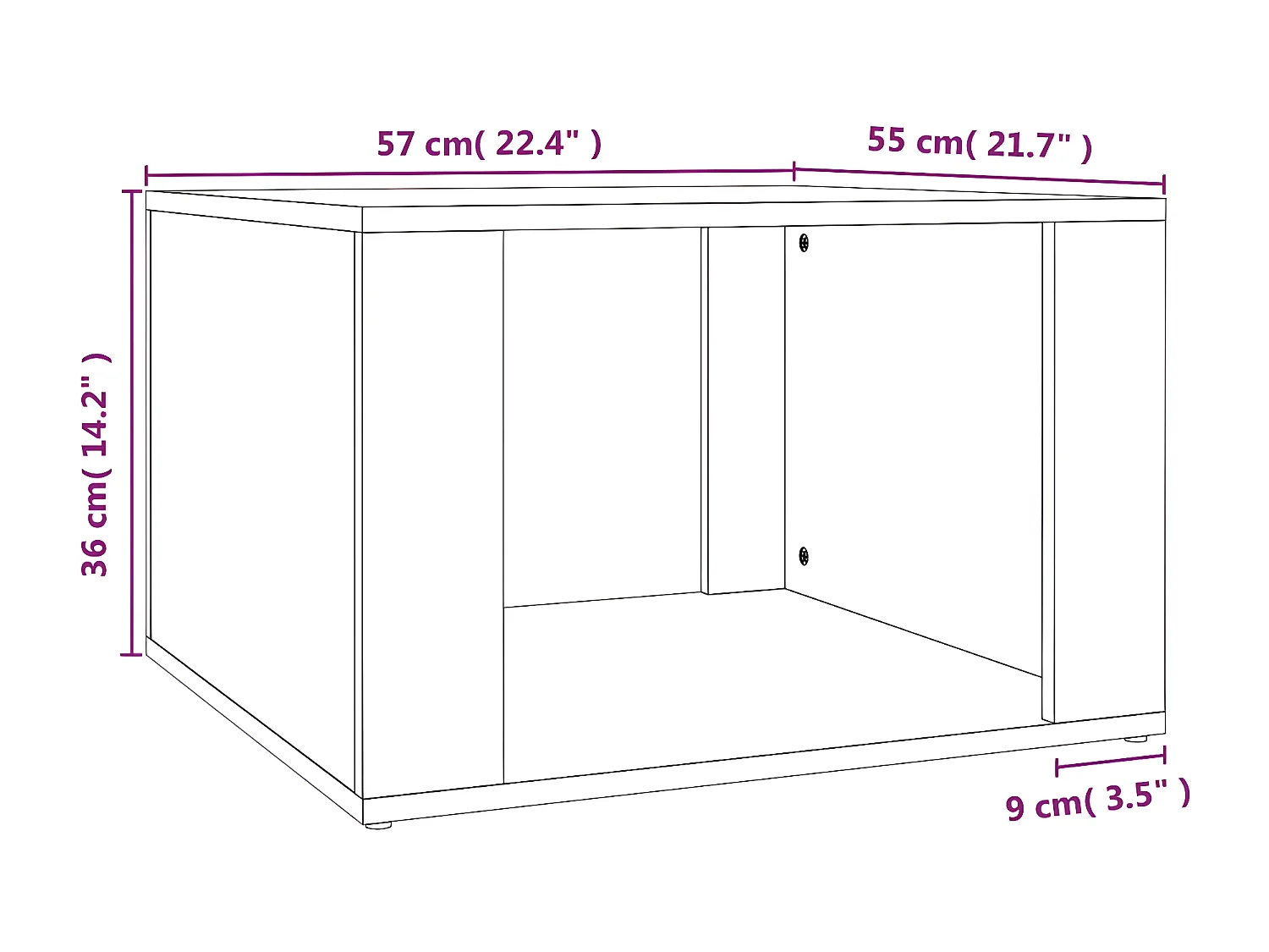 Table de chevet Chêne marron 57x55x36 Bois d'ingénierie