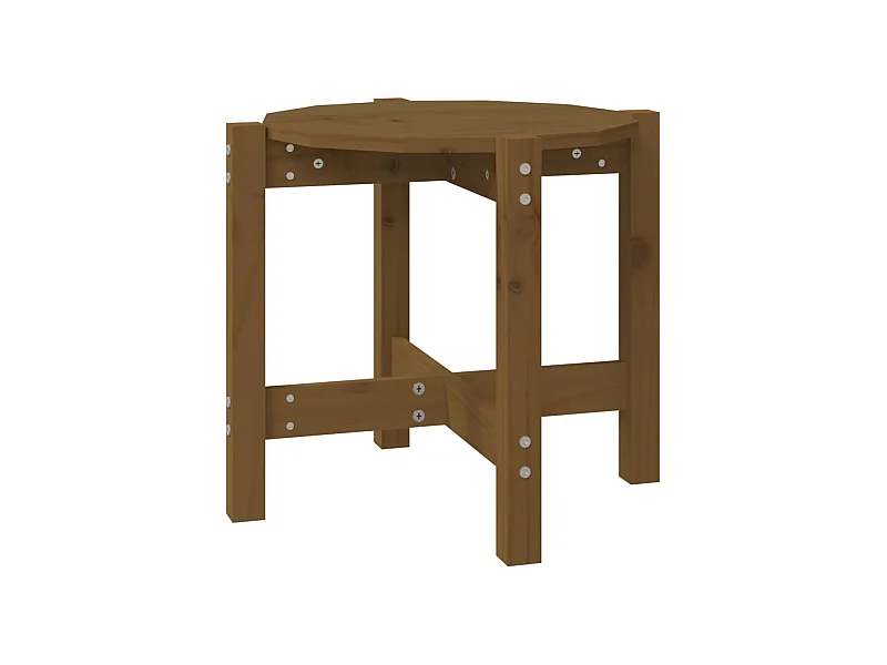 Table basse Marron miel Ø 52,5x45 Bois massif de pin