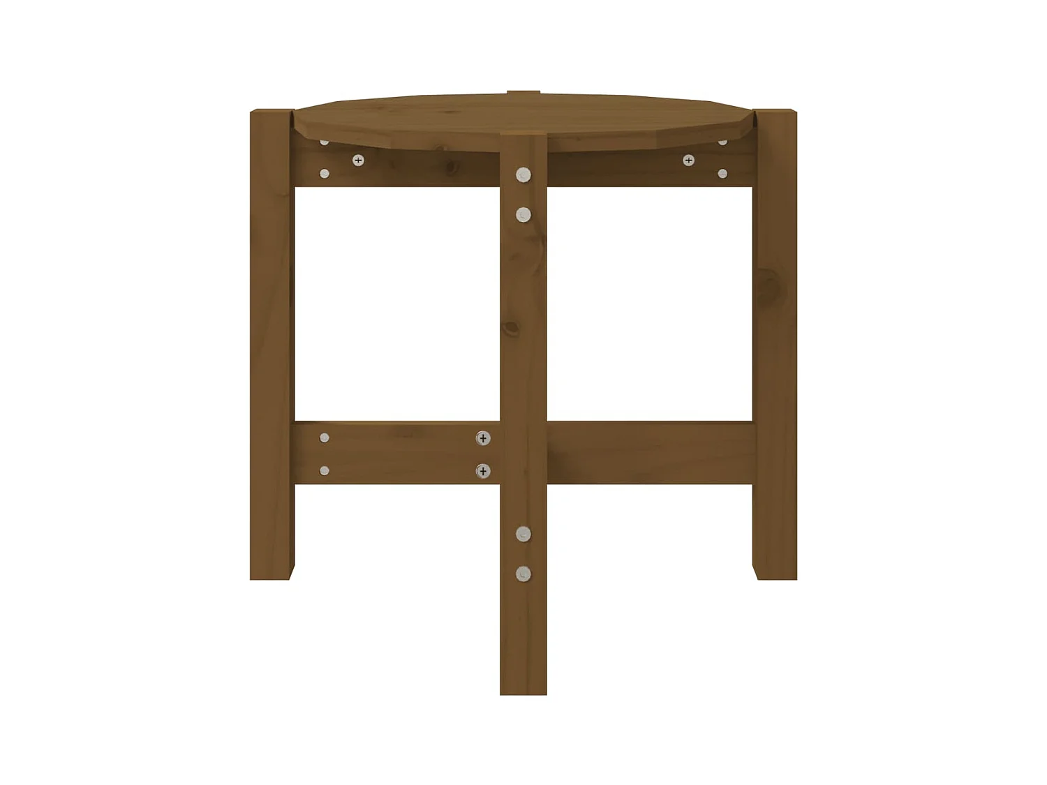 Table basse Marron miel Ø 52,5x45 Bois massif de pin
