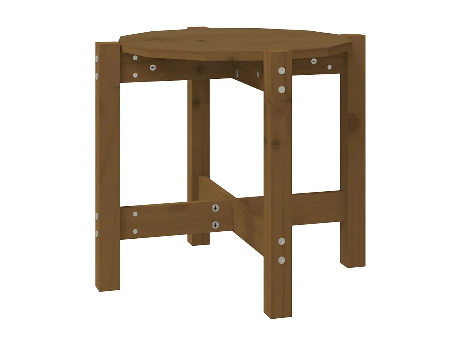 Table basse Marron miel Ø 52,5x45 Bois massif de pin