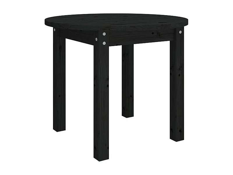 Table basse Noir Ø 55x45 Bois massif de pin