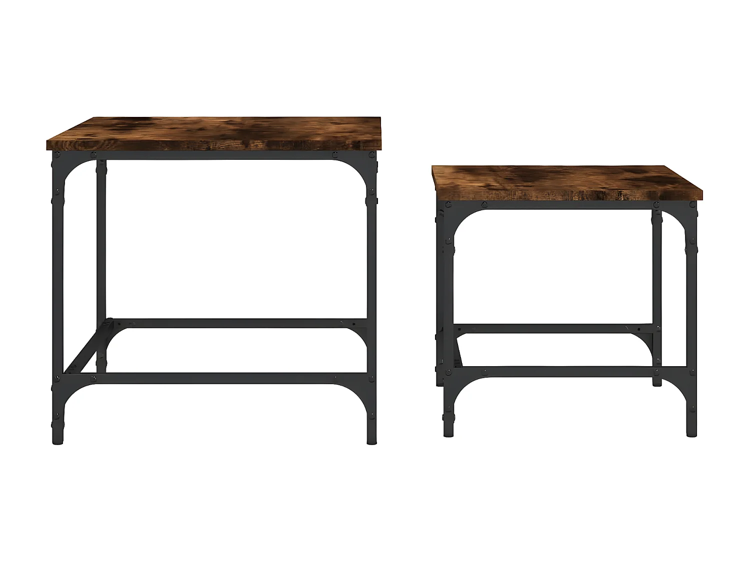 Tables basses gigognes 2 pcs chêne fumé bois d'ingénierie