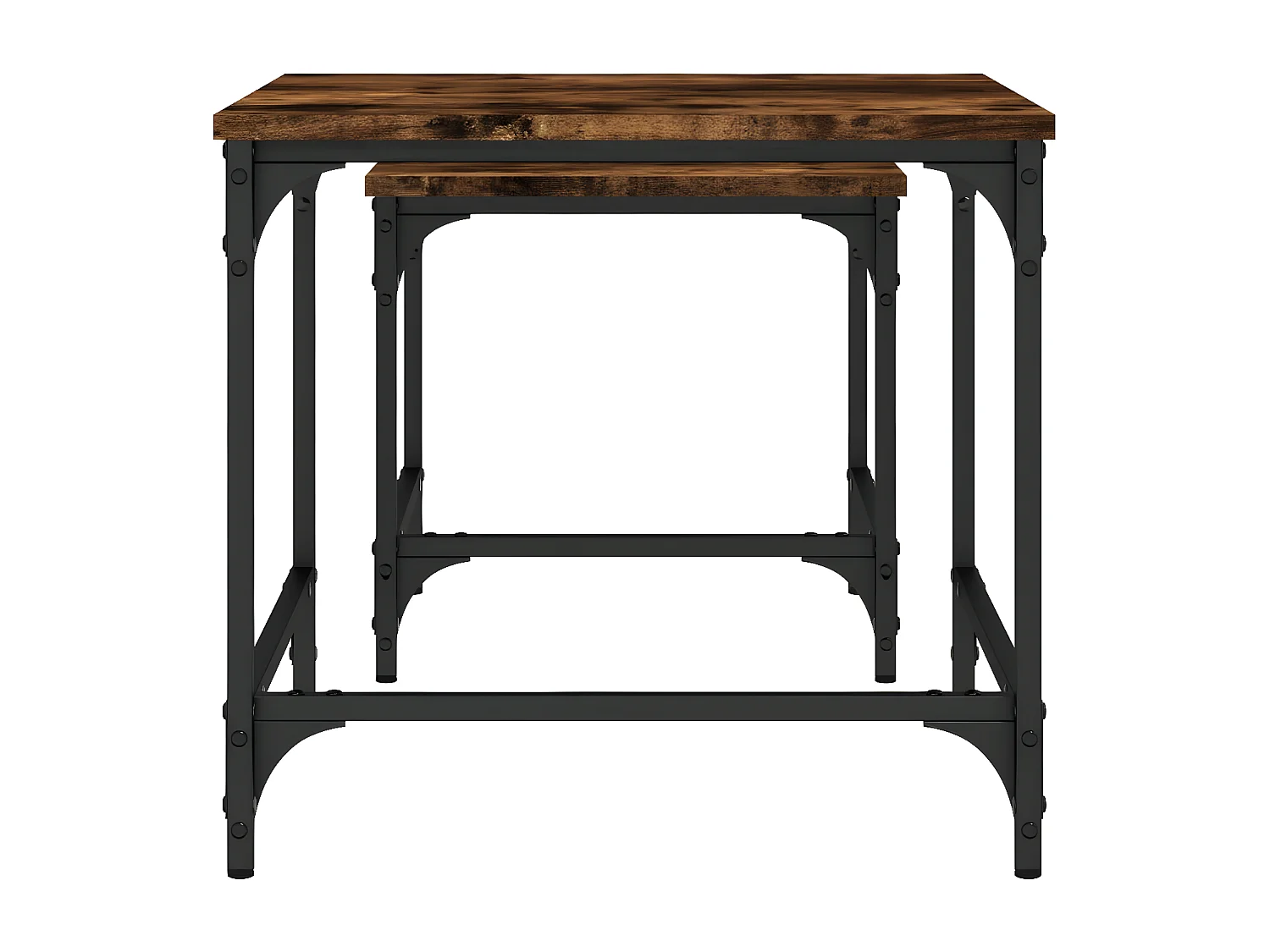 Tables basses gigognes 2 pcs chêne fumé bois d'ingénierie