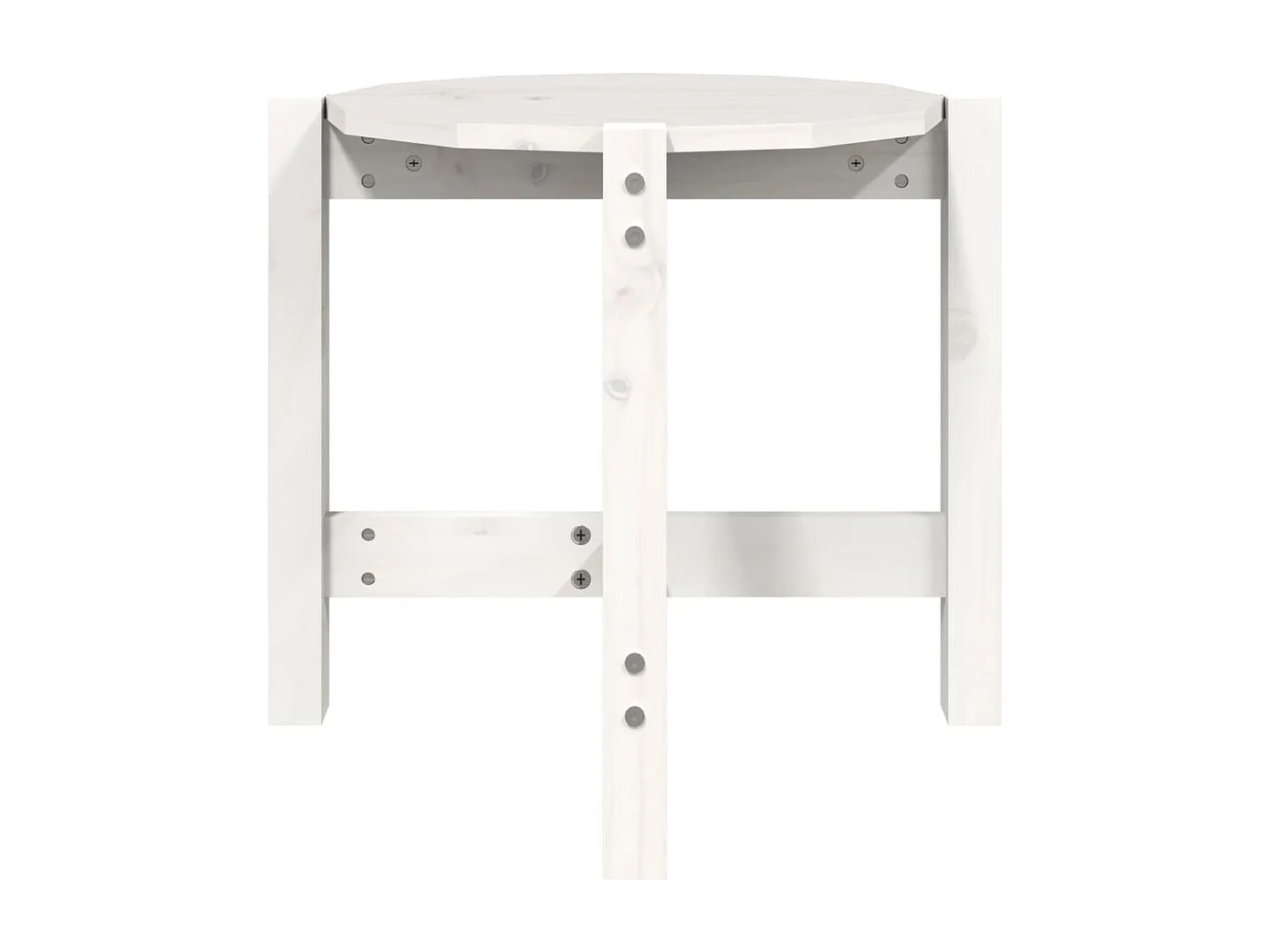Table basse Blanc Ø 52,5x45 Bois massif de pin