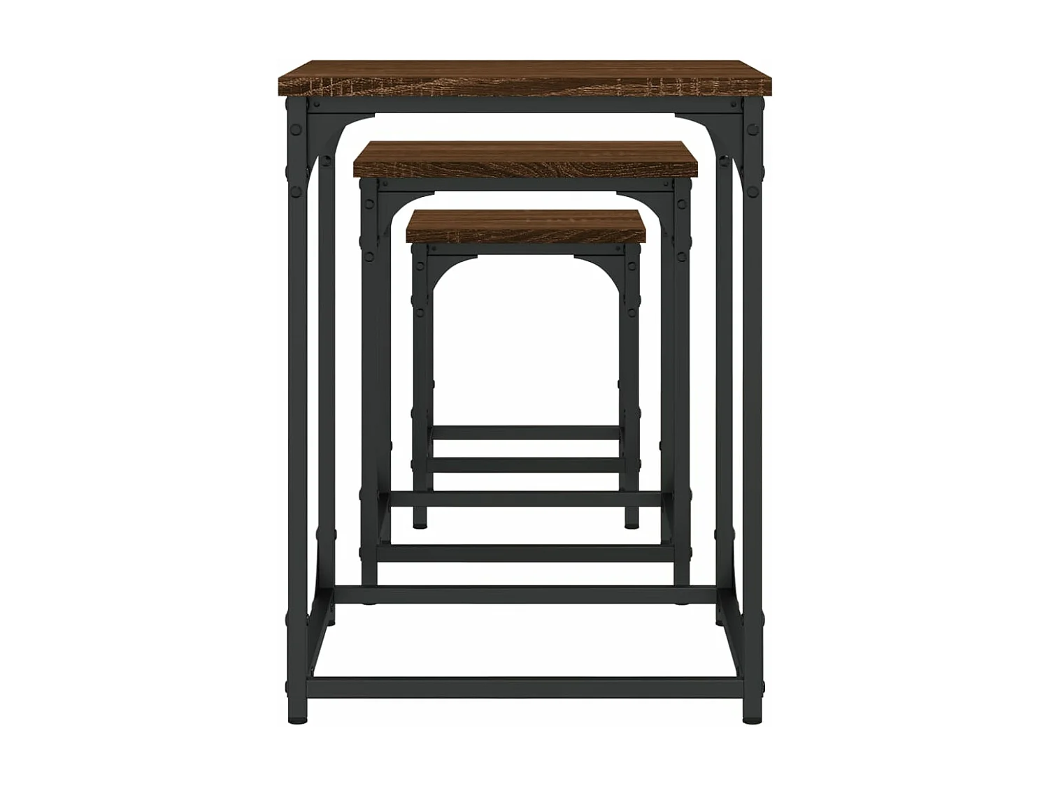 Tables basses gigognes 3 pcs chêne marron bois d'ingénierie