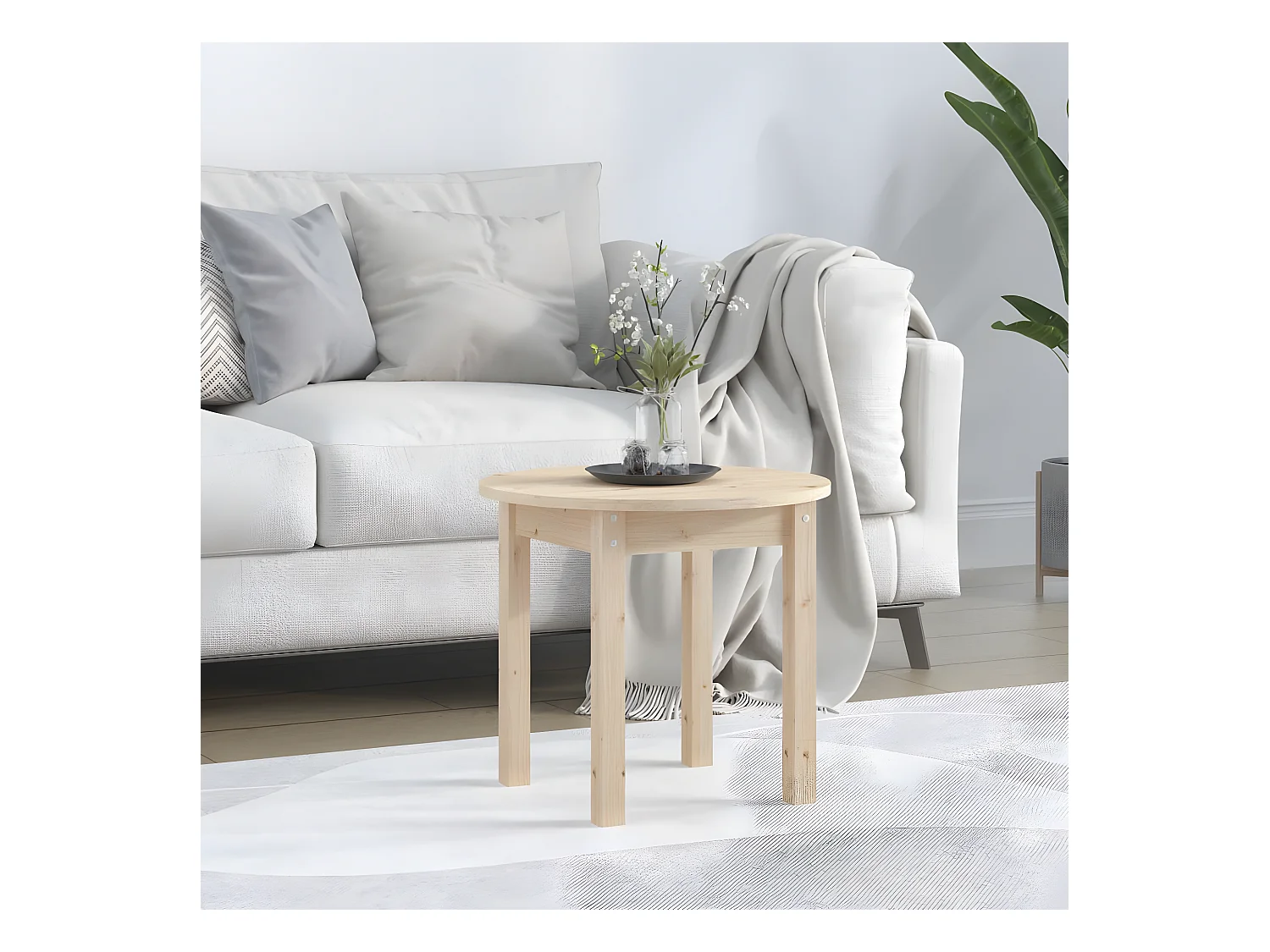 Salontafel Ø 45x40 cm massief grenenhout