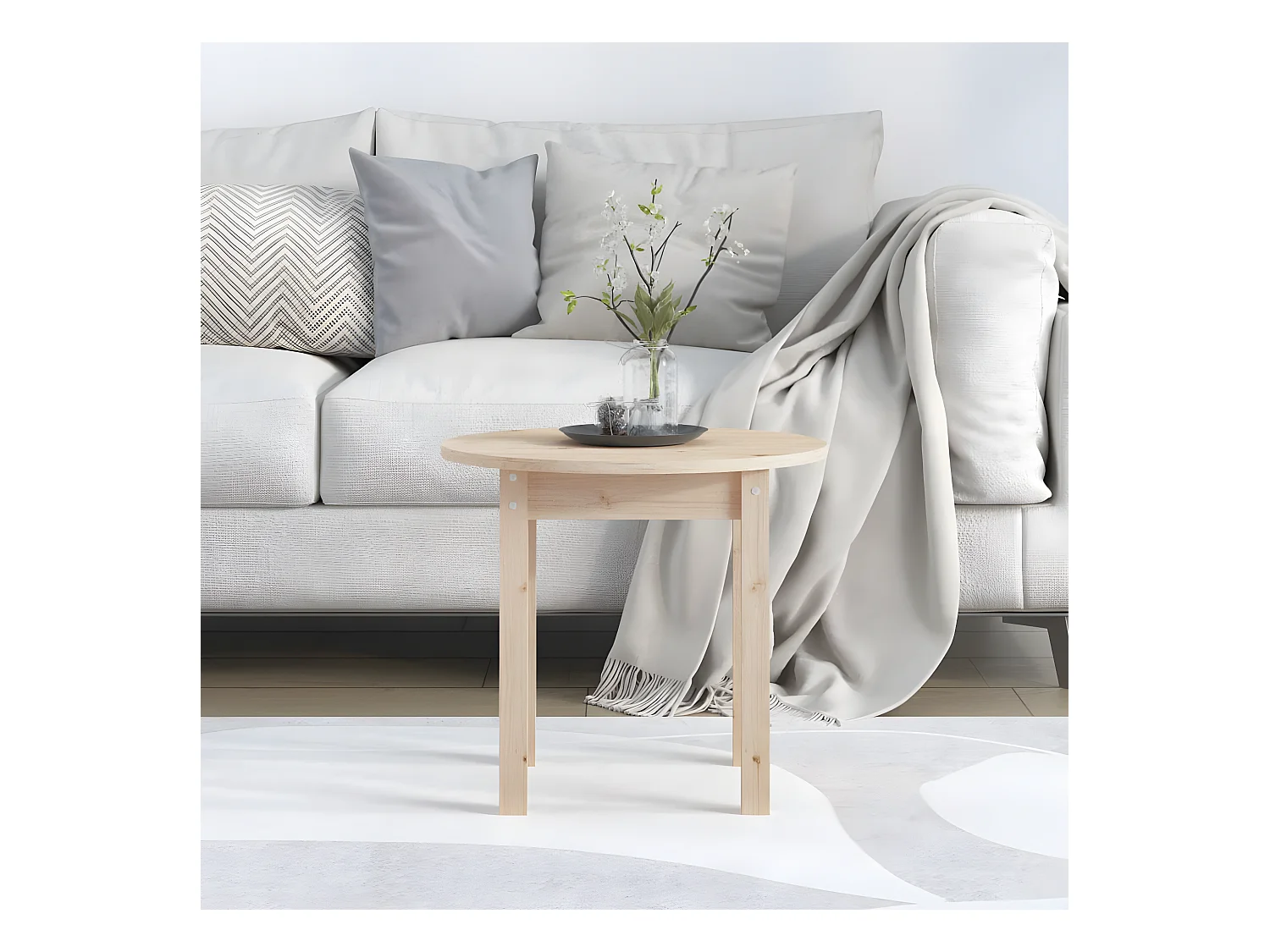 Salontafel Ø 45x40 cm massief grenenhout