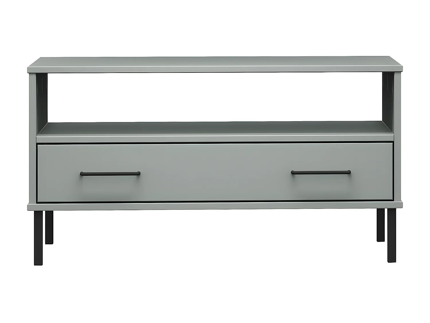 Table basse avec pieds en métal Gris 85x50x45 Bois OSLO