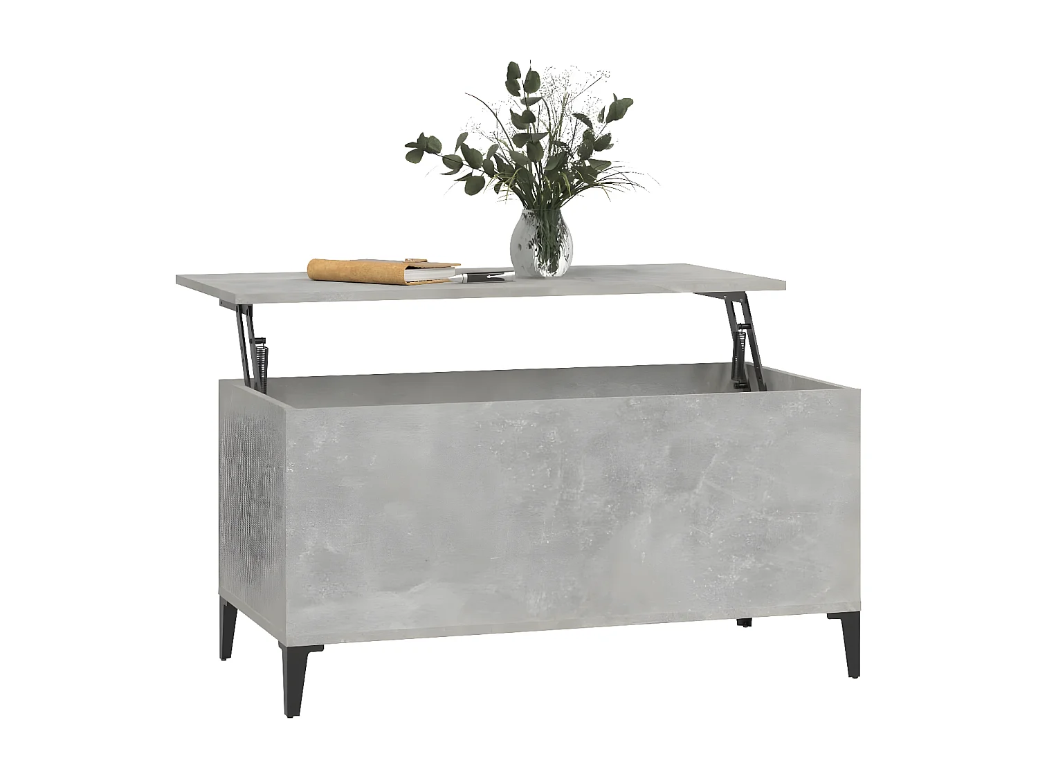 Table basse Gris béton 90x44,5x45 Bois d'ingénierie