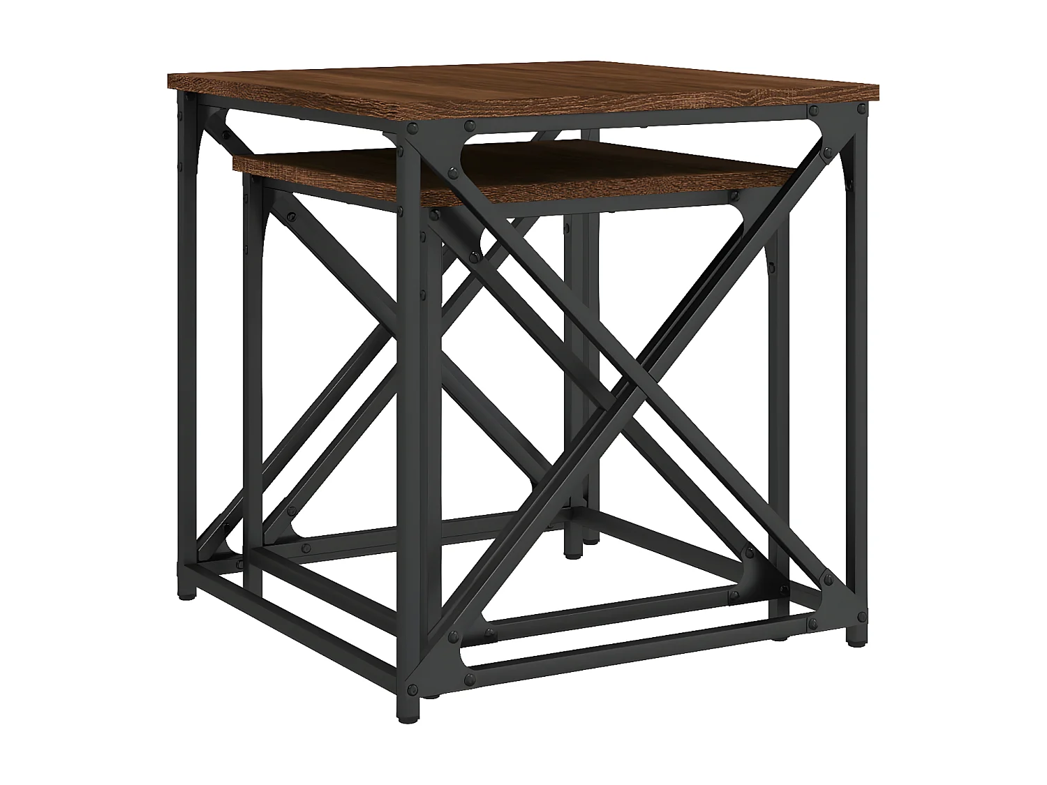 Tables basses gigognes 2 pcs chêne marron bois d'ingénierie