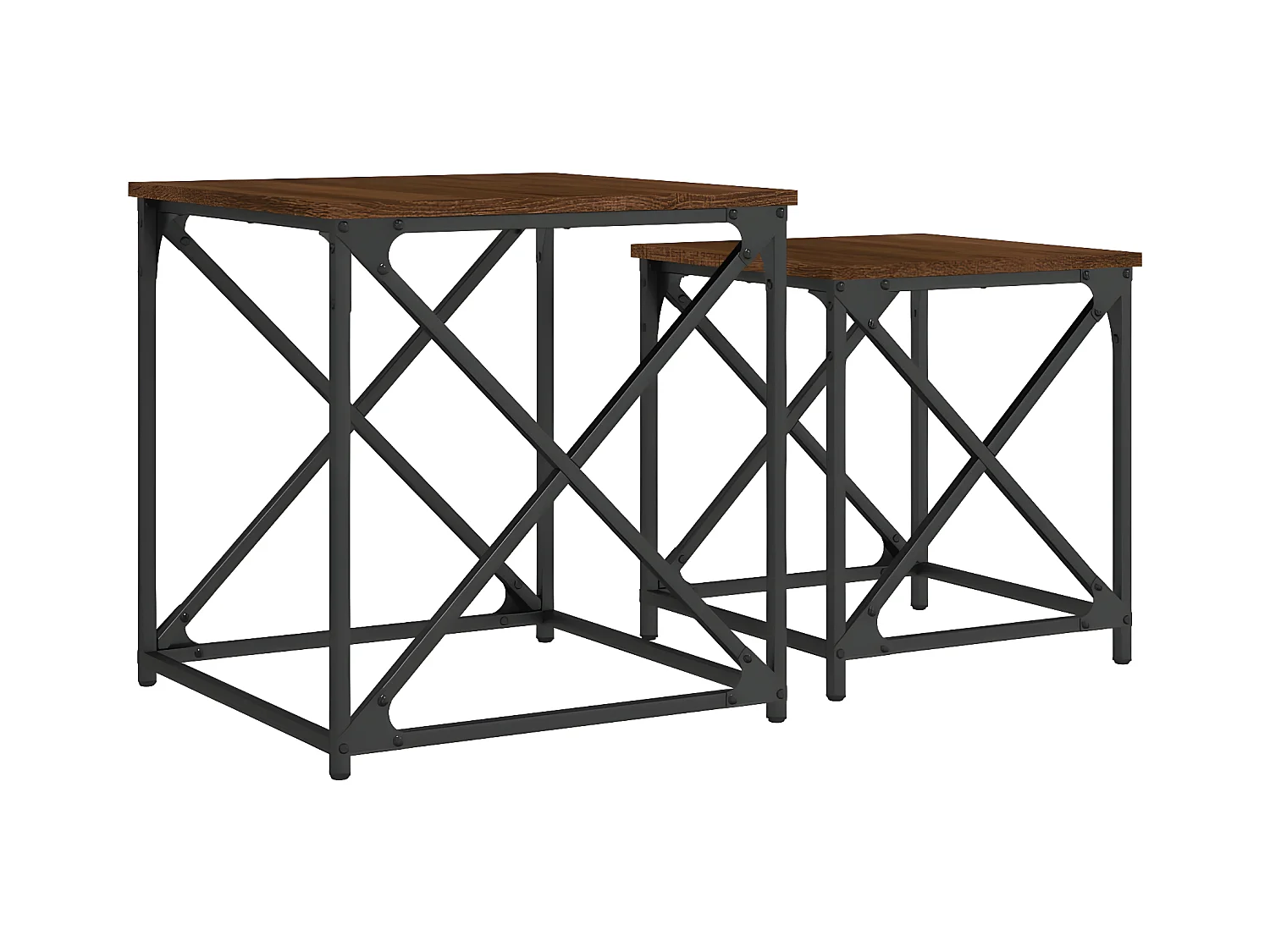 Tables basses gigognes 2 pcs chêne marron bois d'ingénierie
