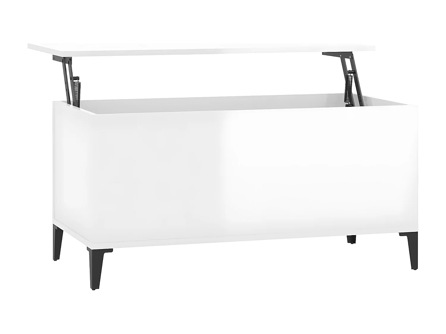 Table basse Blanc brillant 90x44,5x45 Bois d'ingénierie