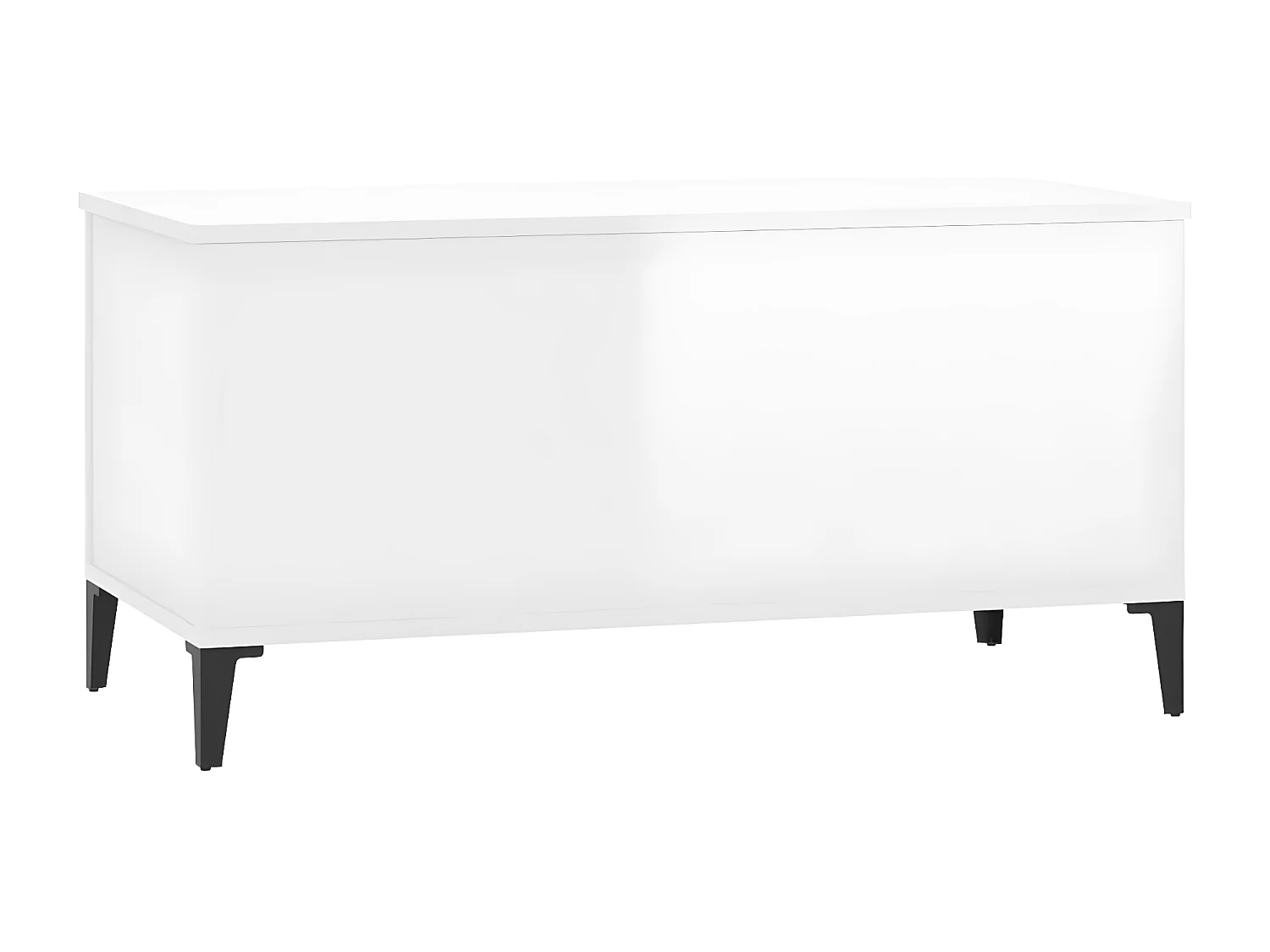 Table basse Blanc brillant 90x44,5x45 Bois d'ingénierie