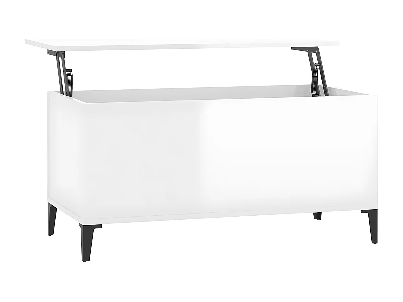 Table basse Blanc brillant 90x44,5x45 Bois d'ingénierie