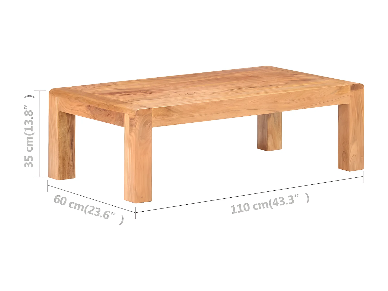 Table basse 110x60x35 Bois d'acacia massif