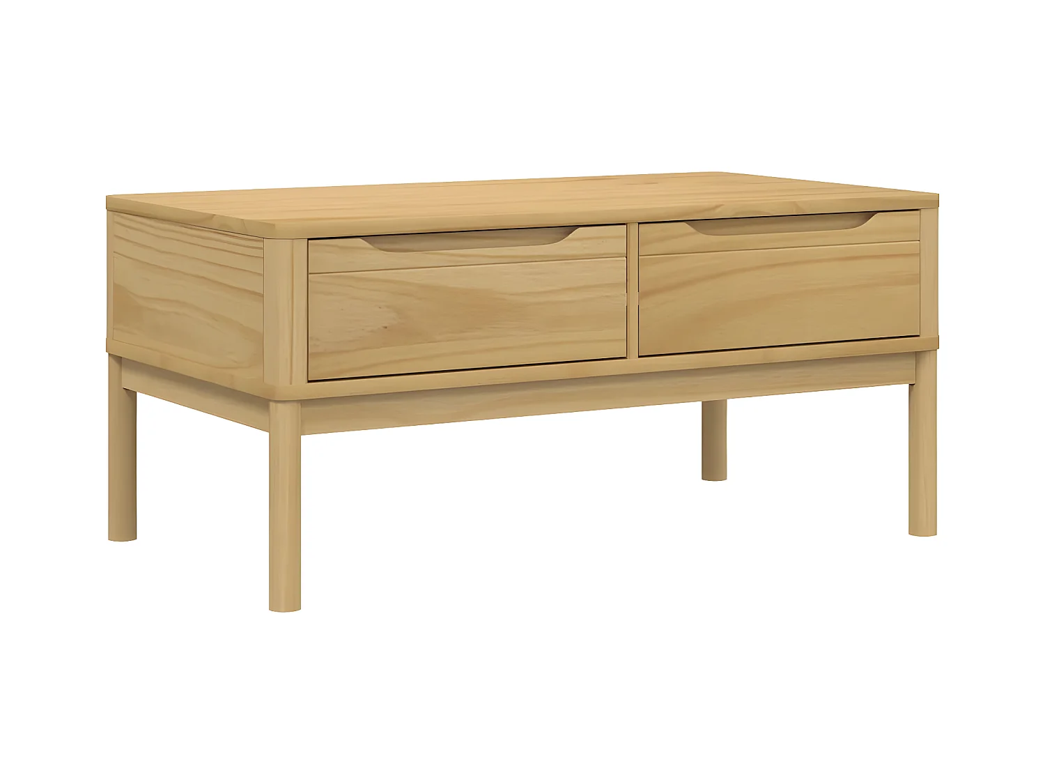 Table basse FLORO cire marron 99x55,5x45 bois massif de pin