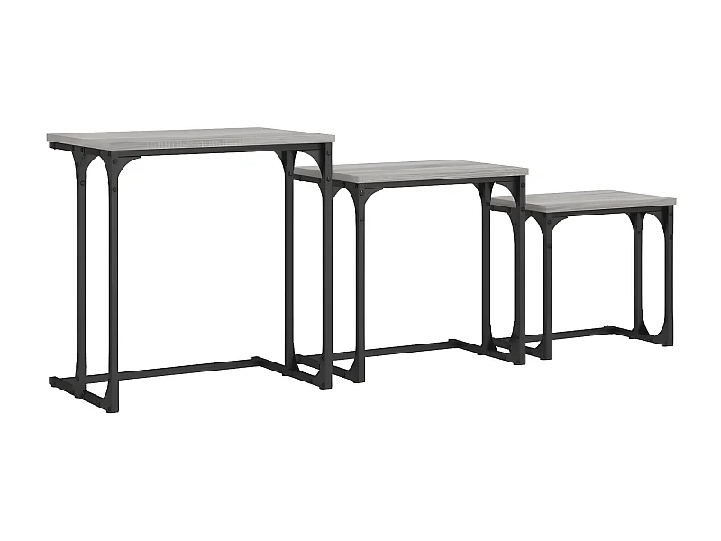 Tables basses gigognes 3 pcs sonoma gris bois d'ingénierie