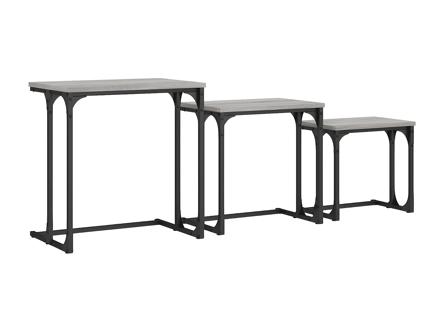 Tables basses gigognes 3 pcs sonoma gris bois d'ingénierie