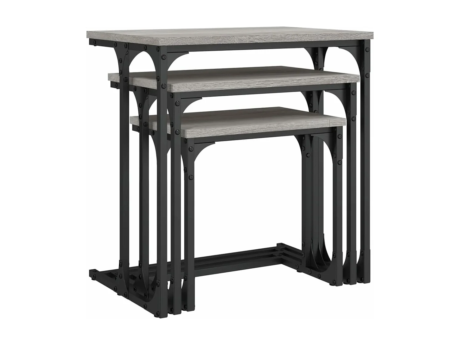 Tables basses gigognes 3 pcs sonoma gris bois d'ingénierie