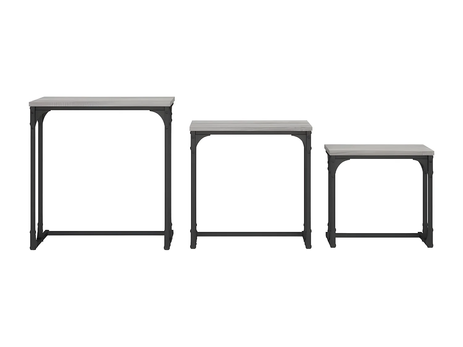 Tables basses gigognes 3 pcs sonoma gris bois d'ingénierie