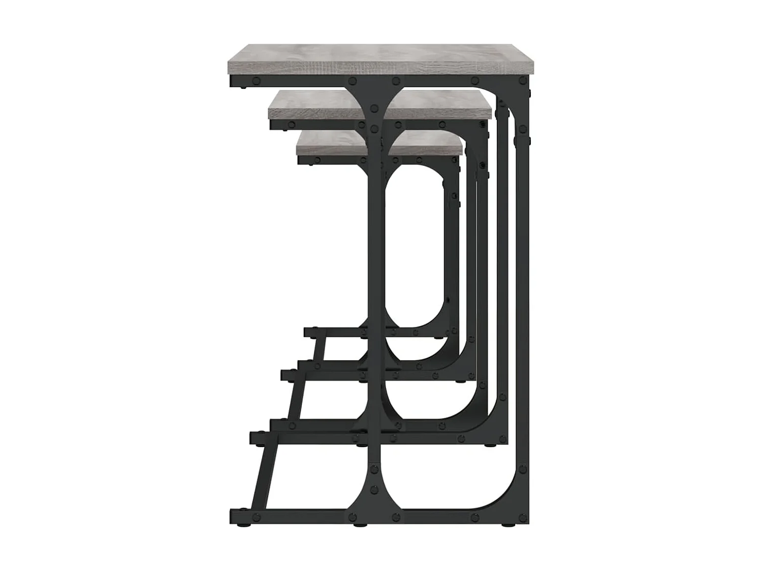 Tables basses gigognes 3 pcs sonoma gris bois d'ingénierie