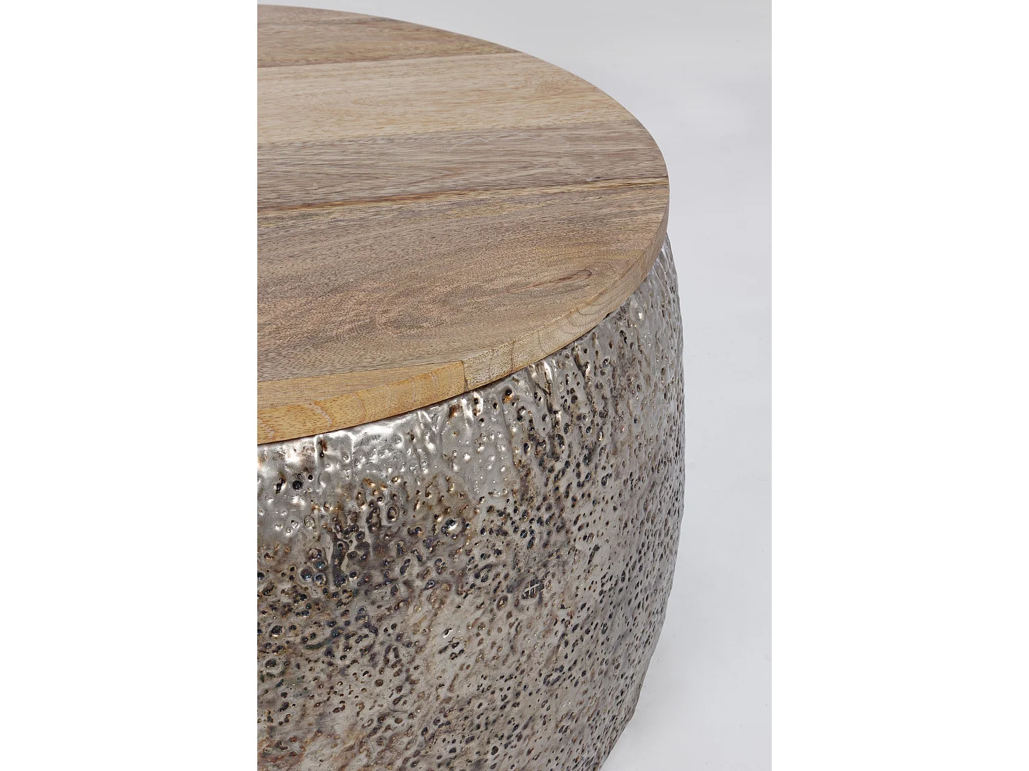 Kami salontafel van mangohout en verouderd staal - Set van 2