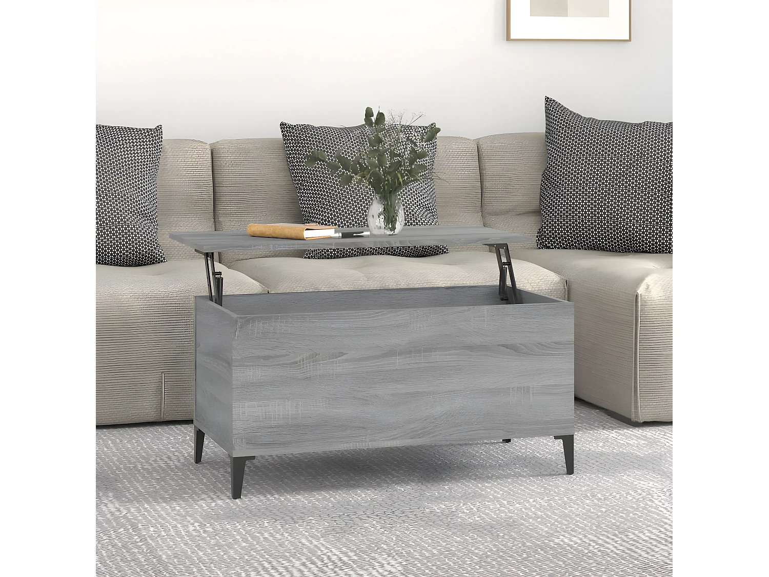 Table basse Sonoma gris 90x44,5x45 Bois d'ingénierie
