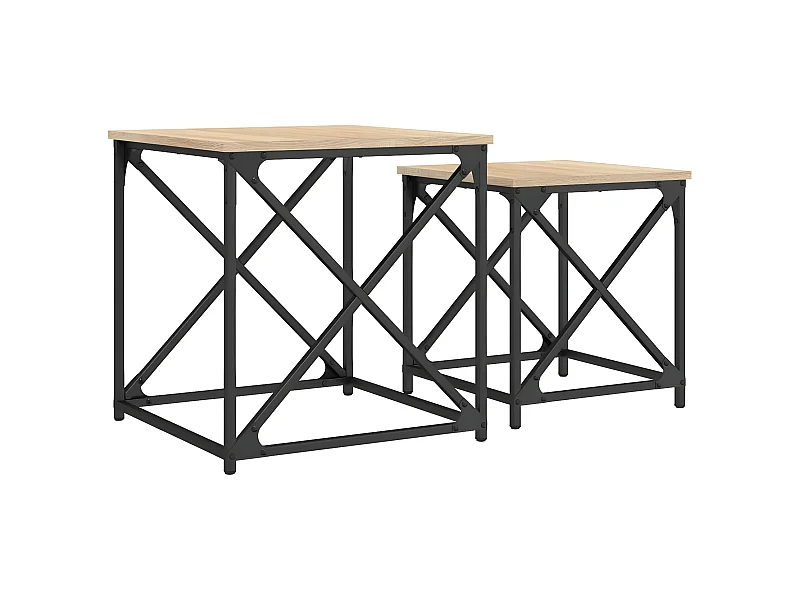 Tables basses gigognes 2 pcs chêne sonoma bois d'ingénierie