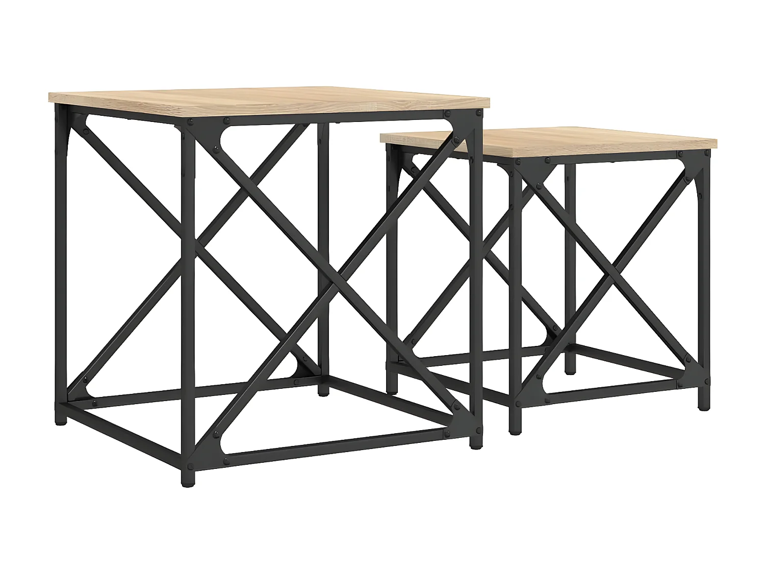 Tables basses gigognes 2 pcs chêne sonoma bois d'ingénierie