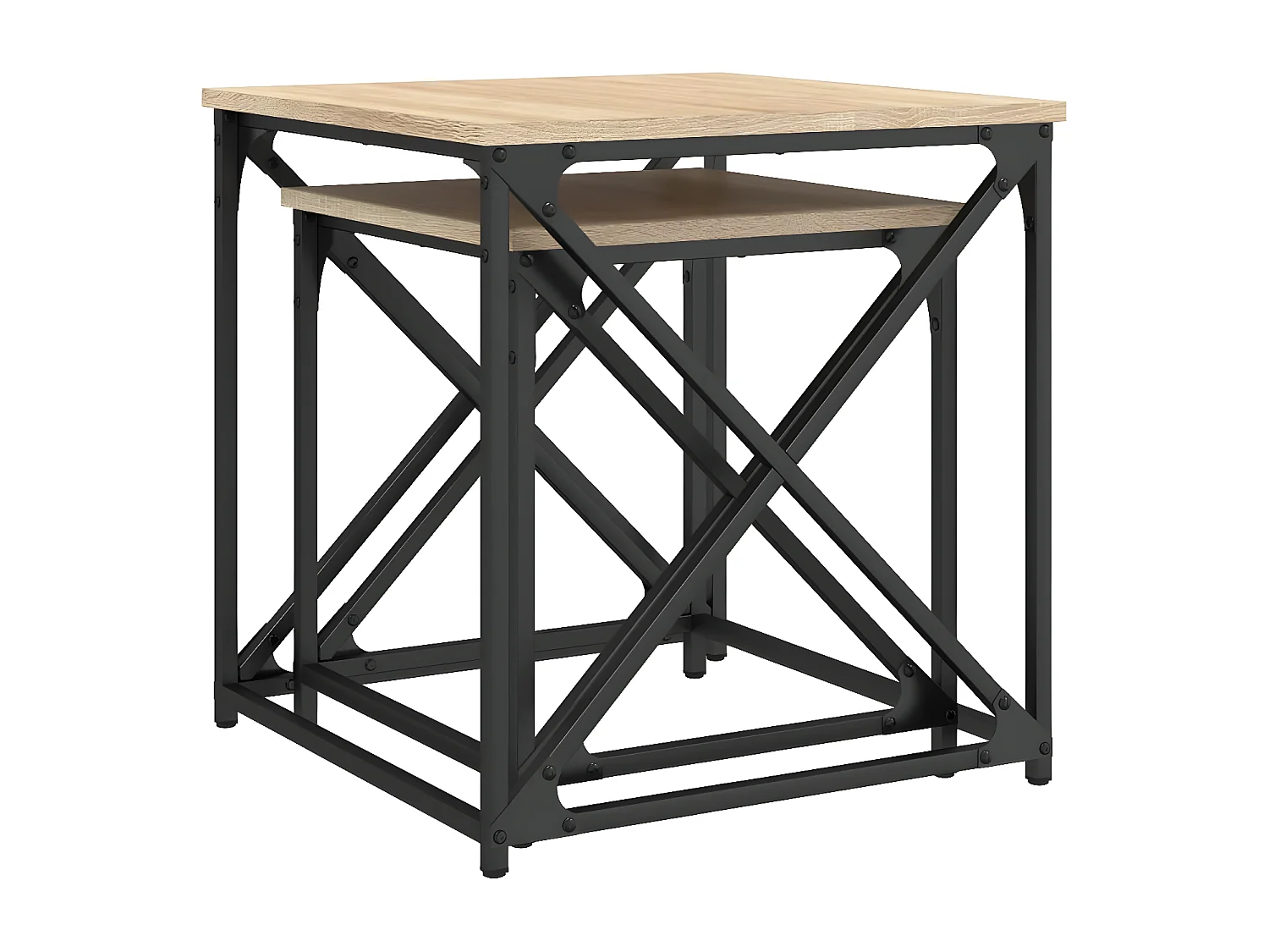 Tables basses gigognes 2 pcs chêne sonoma bois d'ingénierie