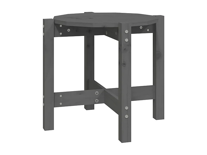 Table basse Gris Ø 52,5x45 Bois massif de pin