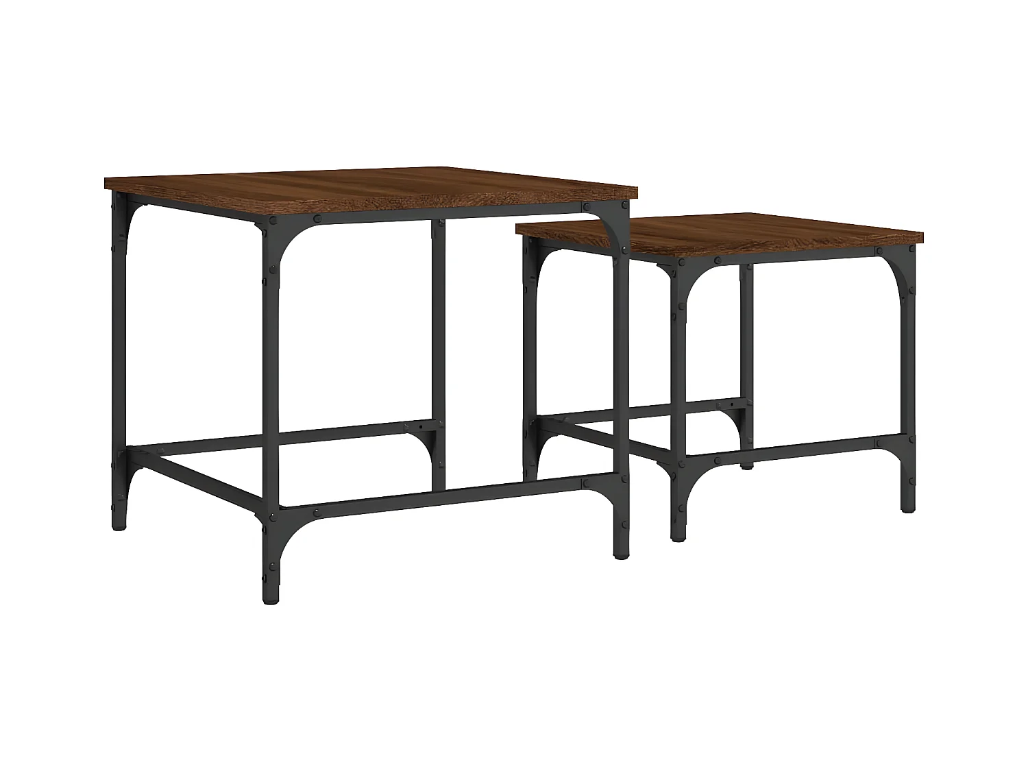 Tables basses gigognes 2 pcs chêne marron bois d'ingénierie