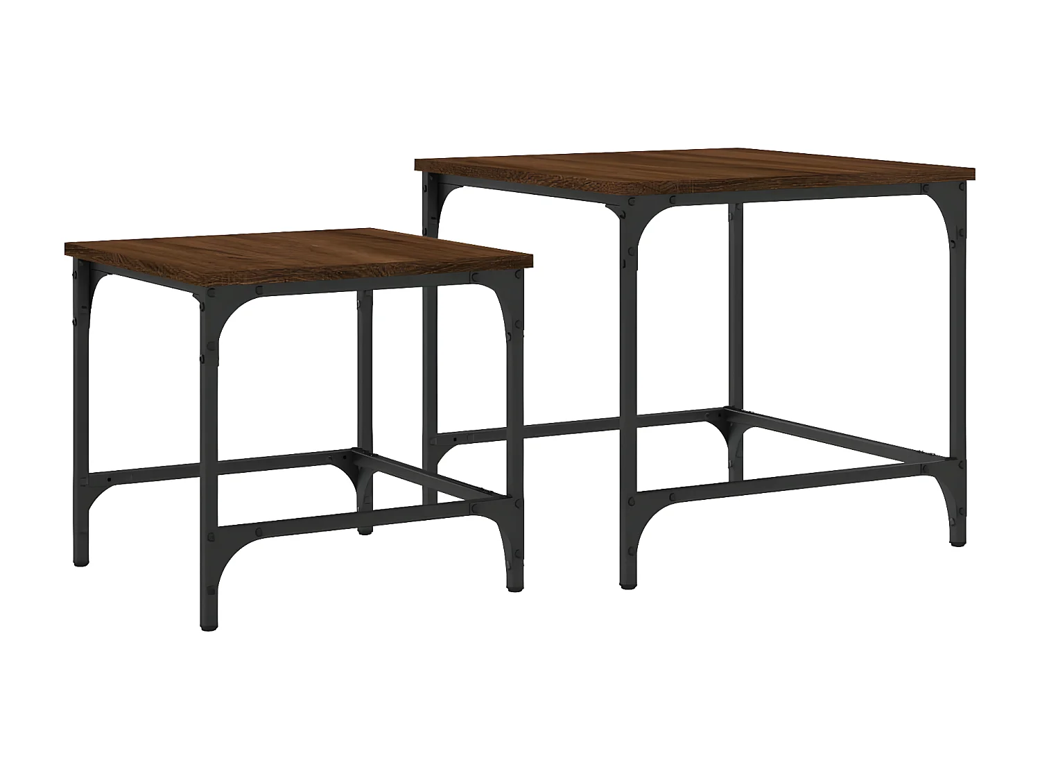 Tables basses gigognes 2 pcs chêne marron bois d'ingénierie