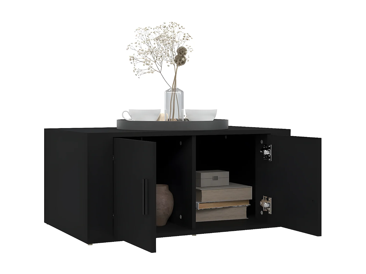 Table basse Noir 80x50x36 Bois d'ingénierie