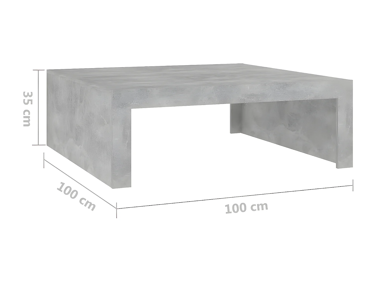 Table basse Gris béton 100x100x35 2