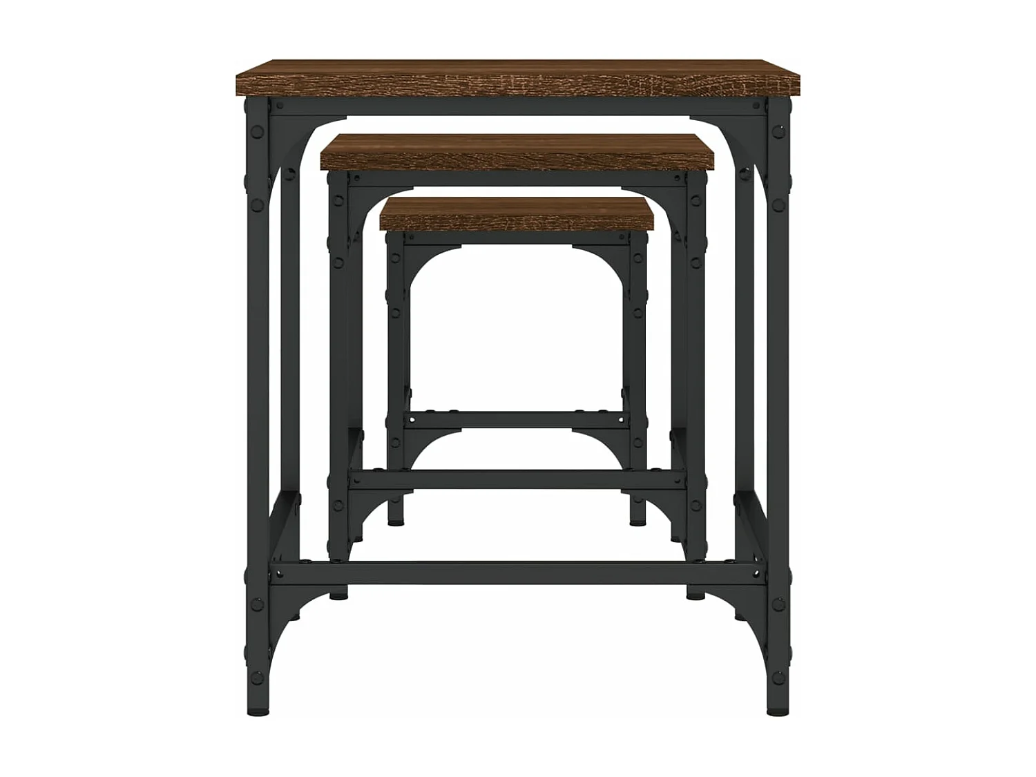 Tables basses gigognes 3 pcs chêne marron bois d'ingénierie