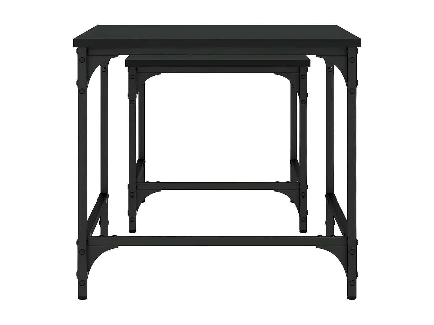 Tables basses gigognes 2 pcs noir bois d'ingénierie