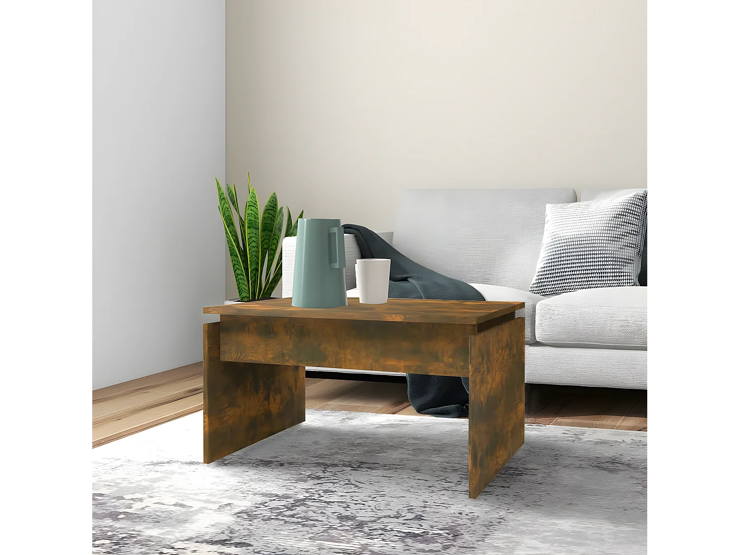 Table basse Chêne fumé 68x50x38 Bois d'ingénierie