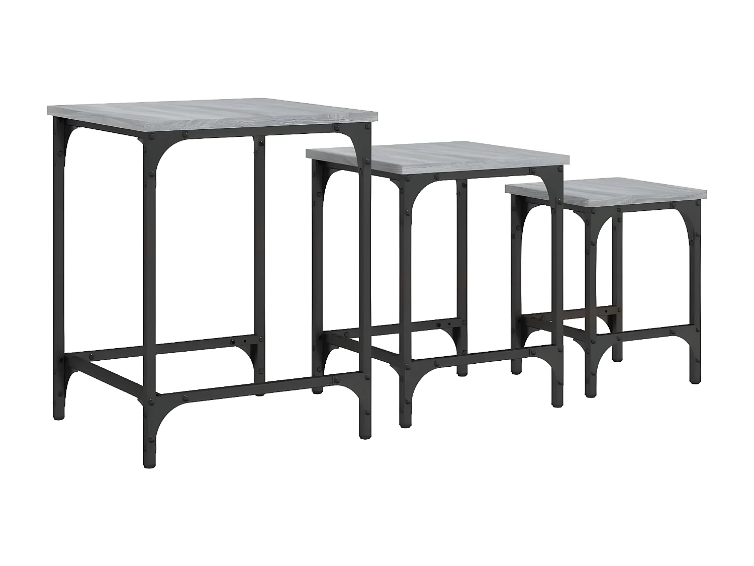 Tables basses gigognes 3 pcs sonoma gris bois d'ingénierie