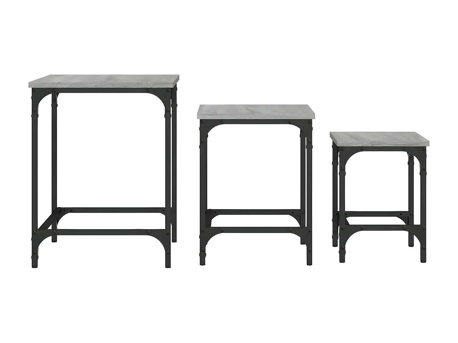 Tables basses gigognes 3 pcs sonoma gris bois d'ingénierie