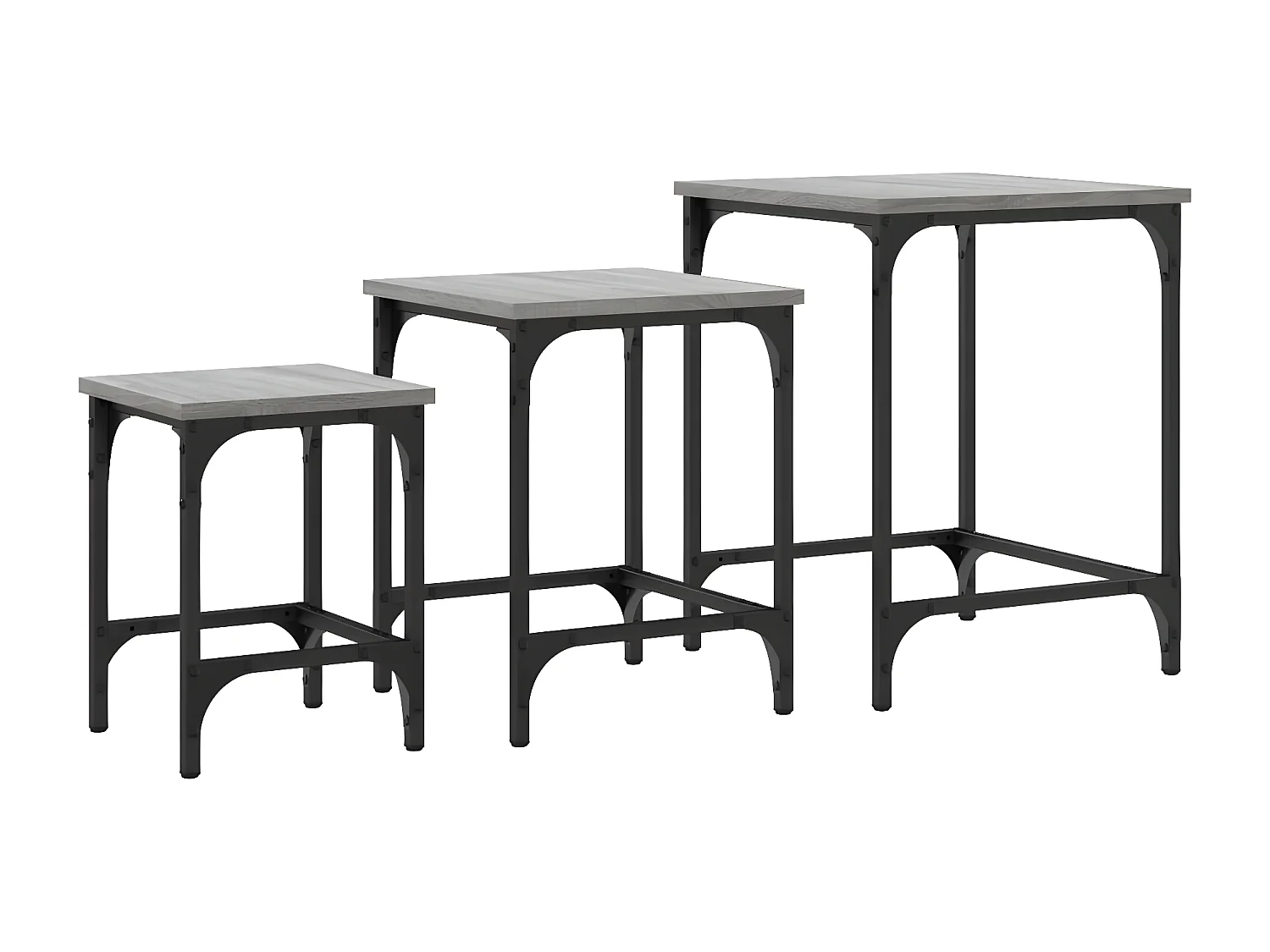 Tables basses gigognes 3 pcs sonoma gris bois d'ingénierie