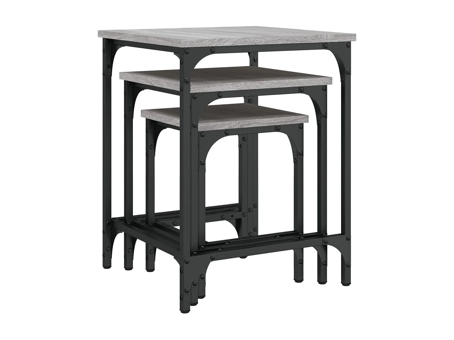 Tables basses gigognes 3 pcs sonoma gris bois d'ingénierie