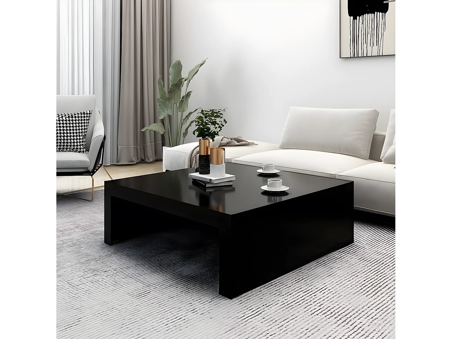 Table basse Noir 100x100x35